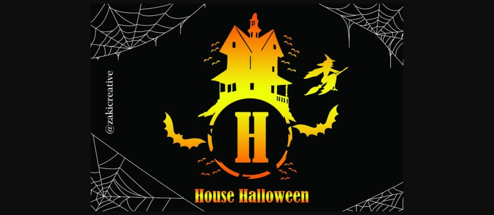 House Halloween Monogram Font Poster 4