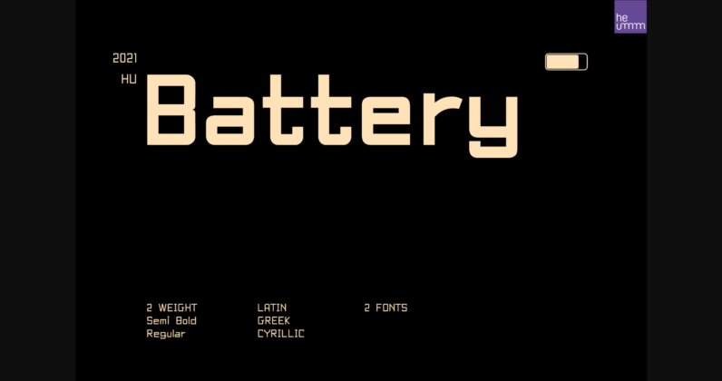 Hu Battery Font Poster 3