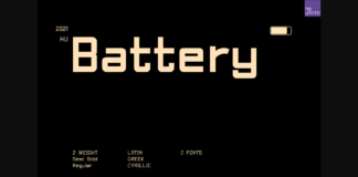 Hu Battery Font Poster 1