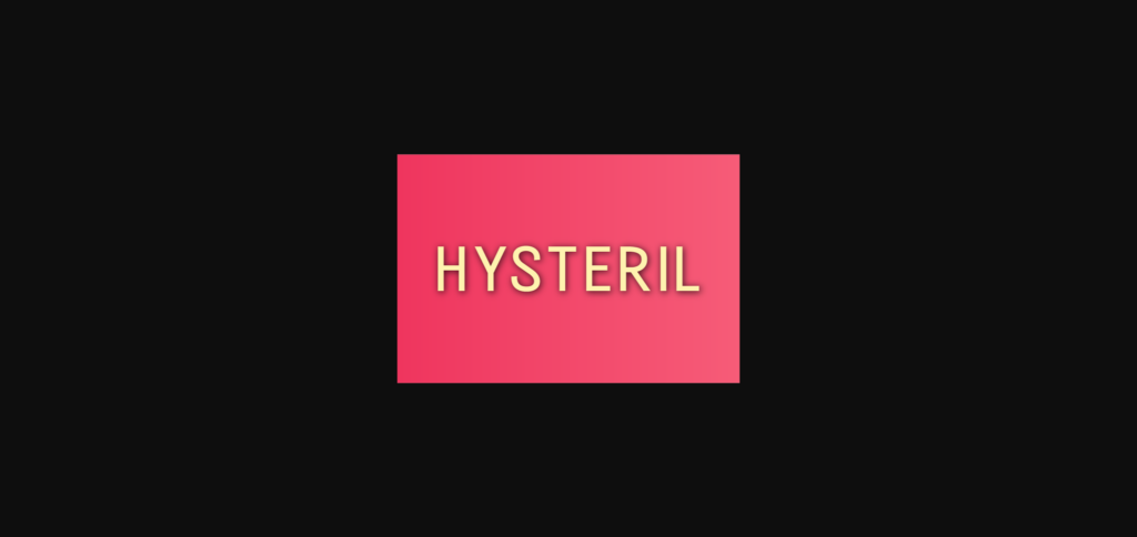 Hysteril Font Poster 3