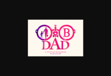 I Love Dad Monogram Font Poster 1