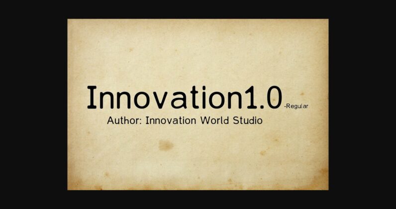 Innovation1.0 Font Poster 3