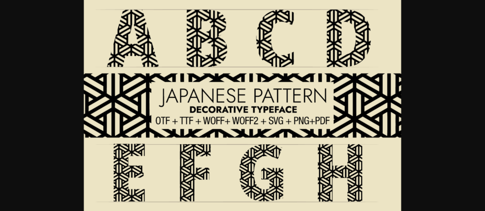 Japanese Pattern Font Poster 3