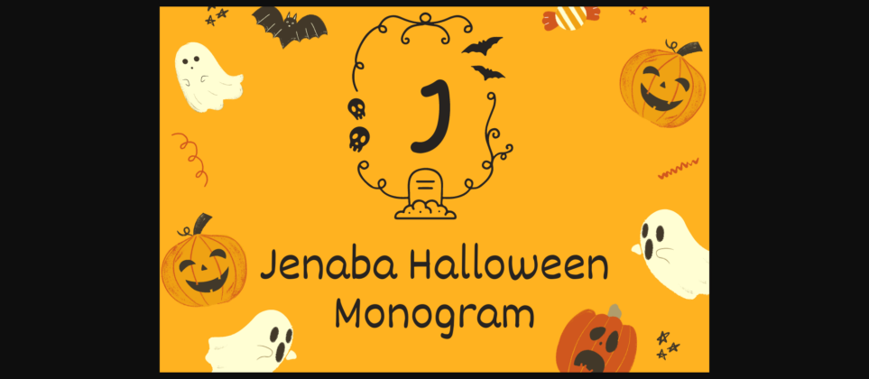Jenaba Halloween Monogram Font Poster 3