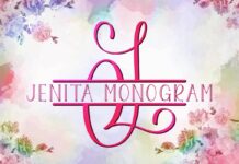 Jenita Monogram Font Poster 1