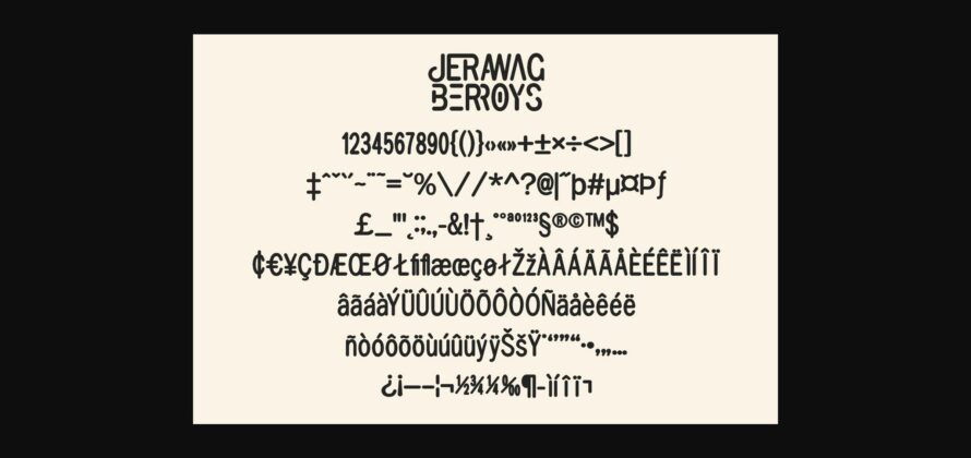 Jerawag Berroys Font Poster 6