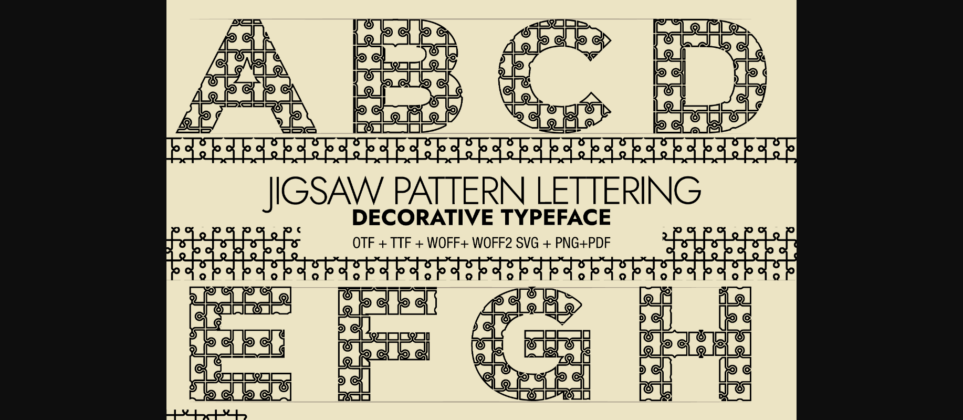 Jigsaw Pattern Lettering Font Poster 3