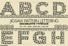 Jigsaw Pattern Lettering Font Poster 1
