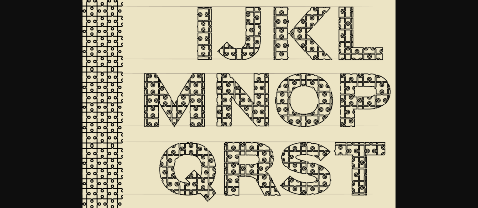 Jigsaw Pattern Lettering Font Poster 4