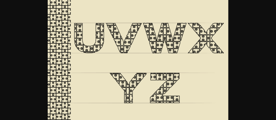 Jigsaw Pattern Lettering Font Poster 5