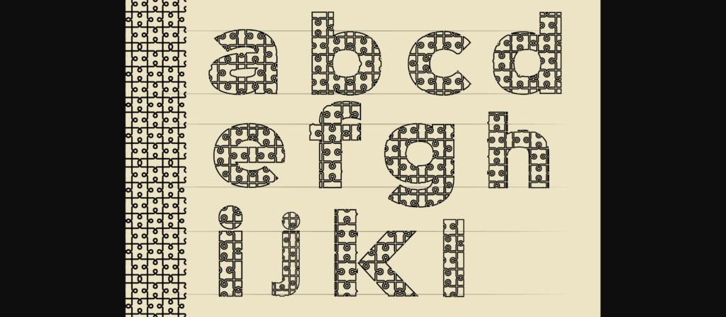 Jigsaw Pattern Lettering Font Poster 6