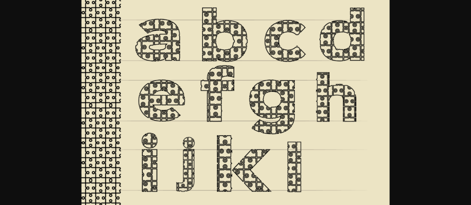 Jigsaw Pattern Lettering Font Poster 6