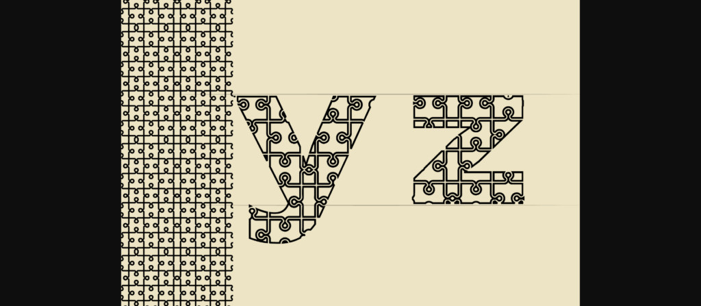Jigsaw Pattern Lettering Font Poster 8