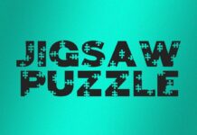Jigsaw Puzzle Font Poster 1