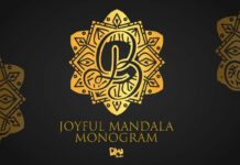 Joyful Mandala Monogram Font Poster 1