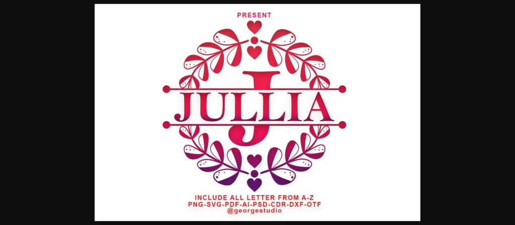 Jullia Monogram Font Poster 3