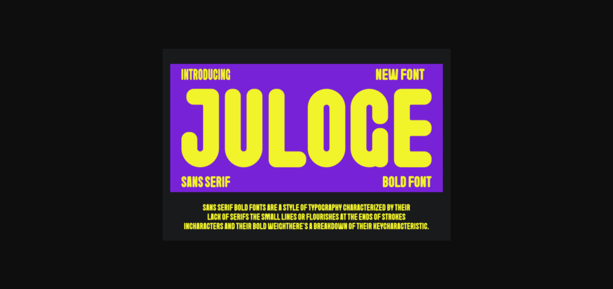 Juloge Font Poster 1