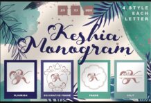 Keshia Monogram Font Poster 1