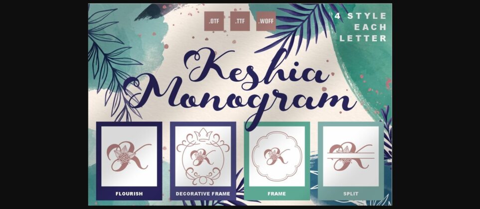 Keshia Monogram Font Poster 1