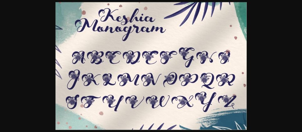 Keshia Monogram Font Poster 2