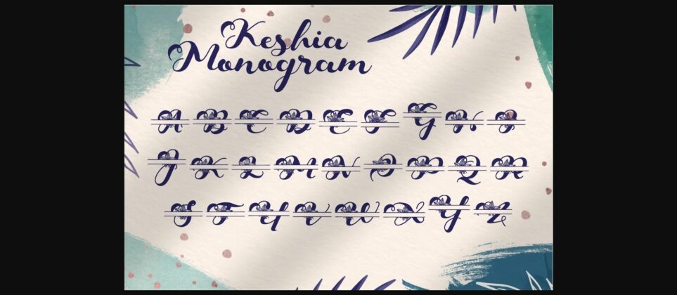 Keshia Monogram Font Poster 5