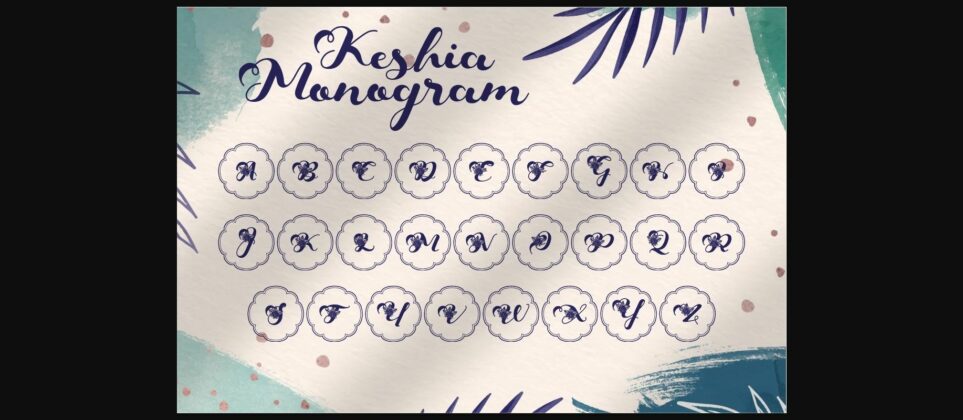 Keshia Monogram Font Poster 6