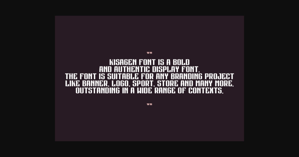 Kisagen Font Poster 8