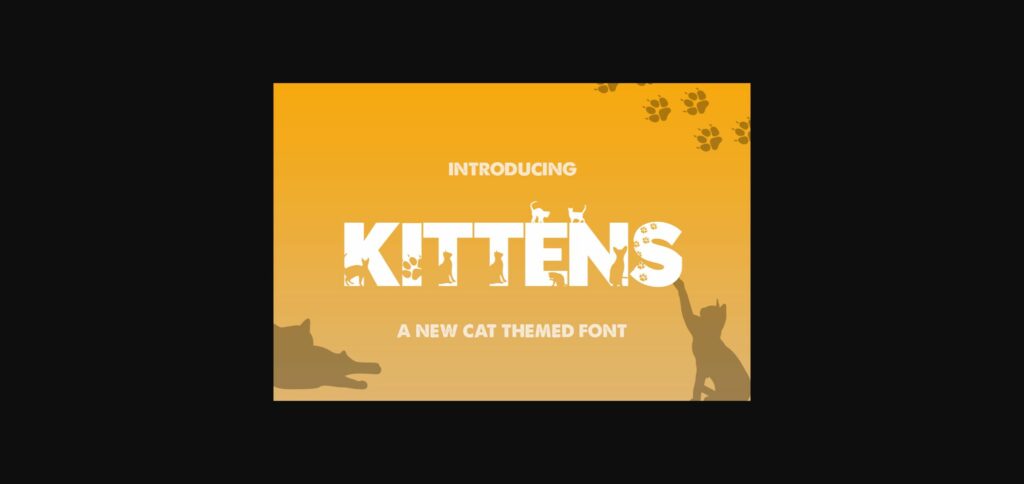 Kittens Silhouette Font Poster 3