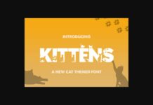 Kittens Silhouette Font Poster 1