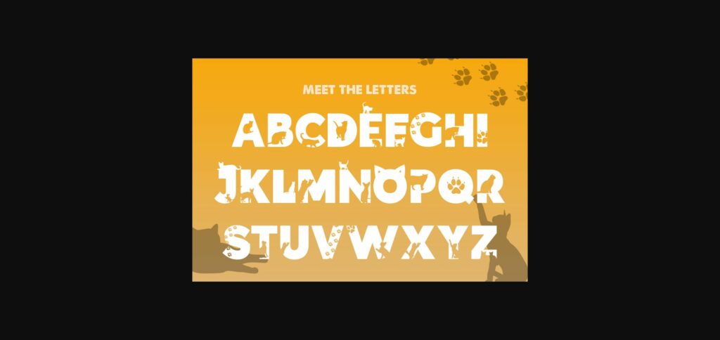 Kittens Silhouette Font Poster 4