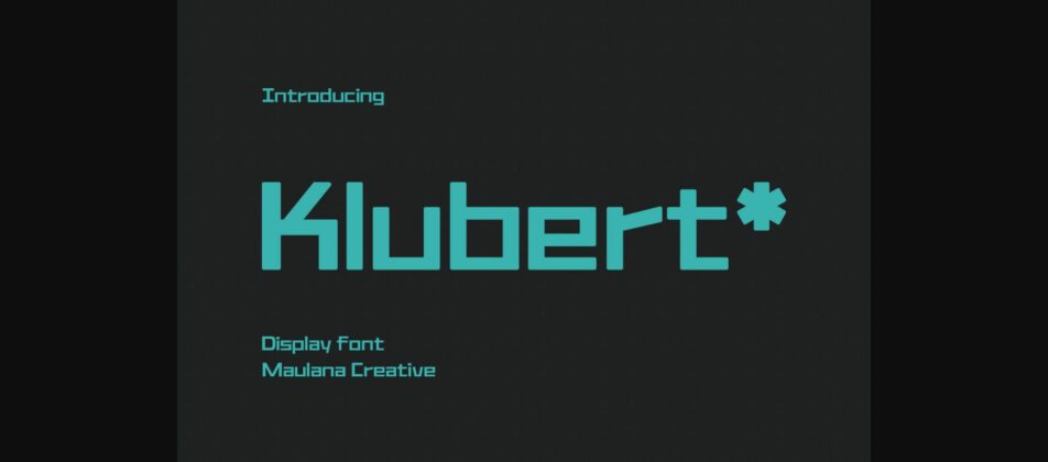 Klubert Font Poster 3