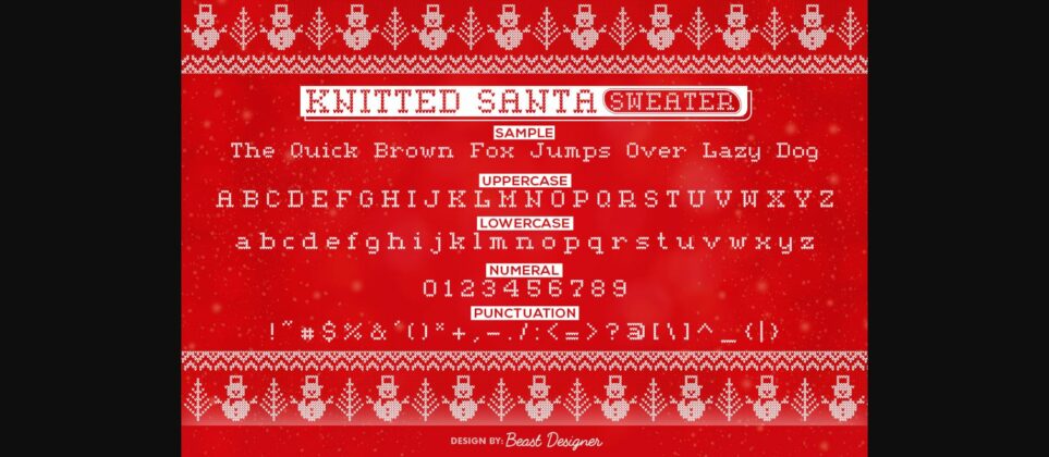 Knitted Santa Sweater Font Poster 4