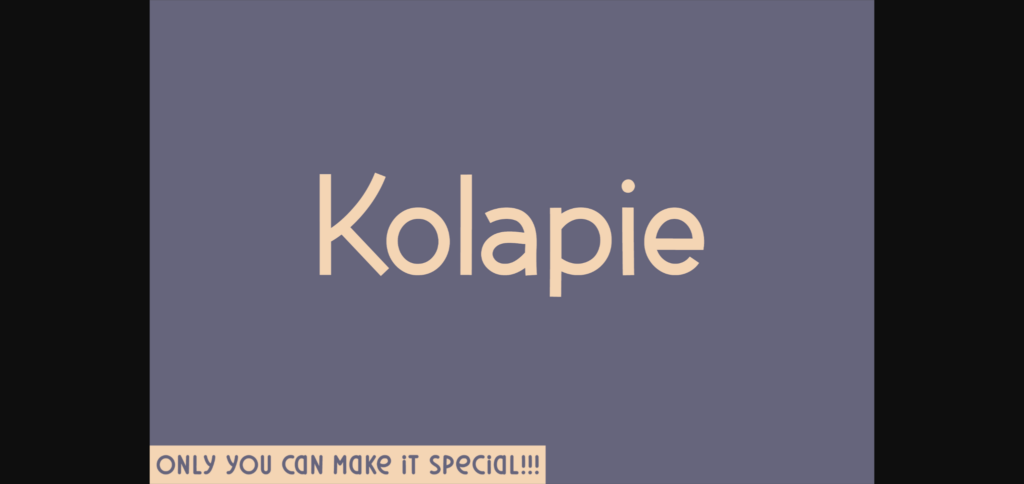 Kolapie Font Poster 3