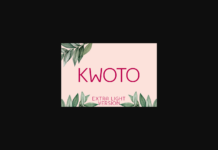 Kwoto Extra Light Font Poster 1