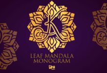Leaf Mandala Monogram Font Poster 1