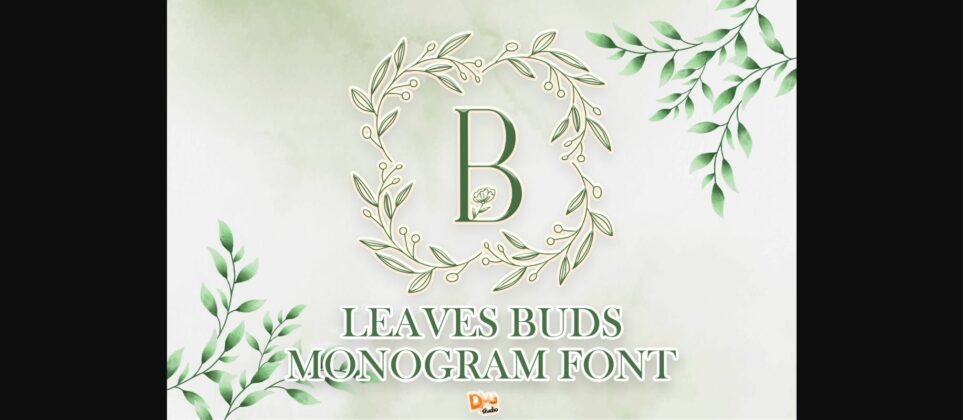 Leave Buds Monogram Font Poster 3