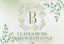 Leave Buds Monogram Font Poster 1