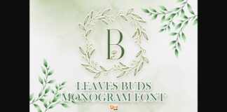 Leave Buds Monogram Font Poster 1