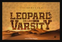 Leopard Varsity Font Poster 1