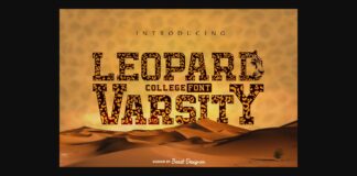 Leopard Varsity Font Poster 1