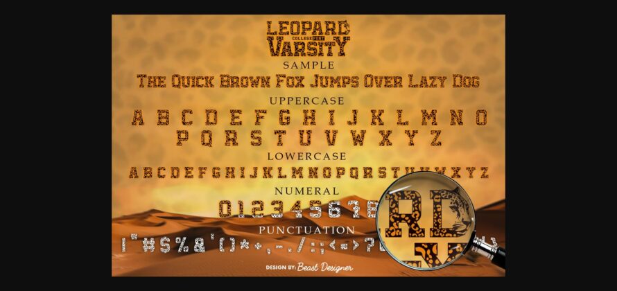 Leopard Varsity Font Poster 4