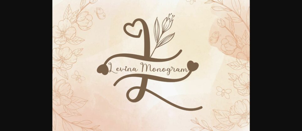 Levina Monogram Font Font Poster 3