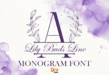 Lily Buds Line Monogram Font Poster 1