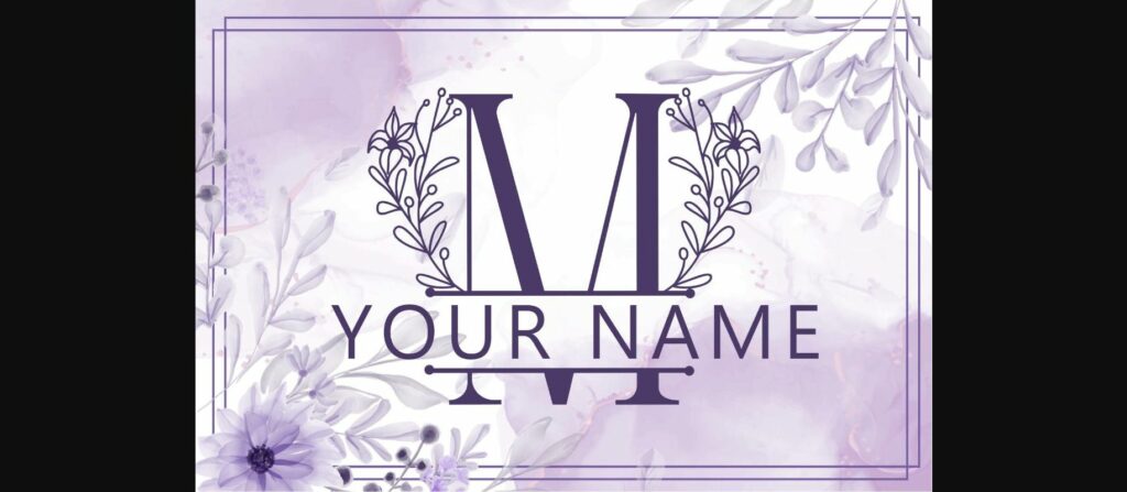 Lily Floral Line Monogram Font Poster 4