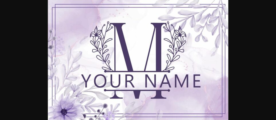 Lily Floral Line Monogram Font Poster 2