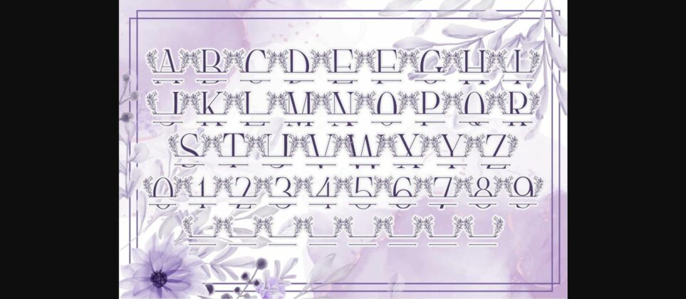 Lily Floral Line Monogram Font Poster 6