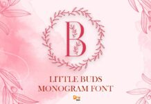 Little Buds Monogram Wreath Font Poster 1