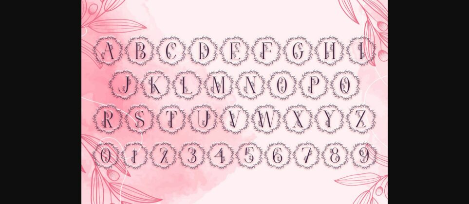 Little Buds Monogram Wreath Font Poster 6