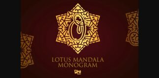Lotus Mandala Monogram Font Poster 1