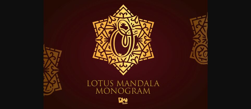 Lotus Mandala Monogram Font Poster 1